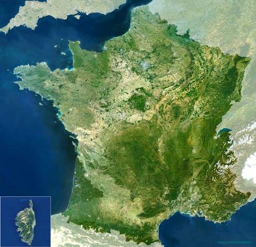 Satellite photo of France