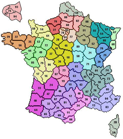 Cartes des départements et Quiz - Cartes de France