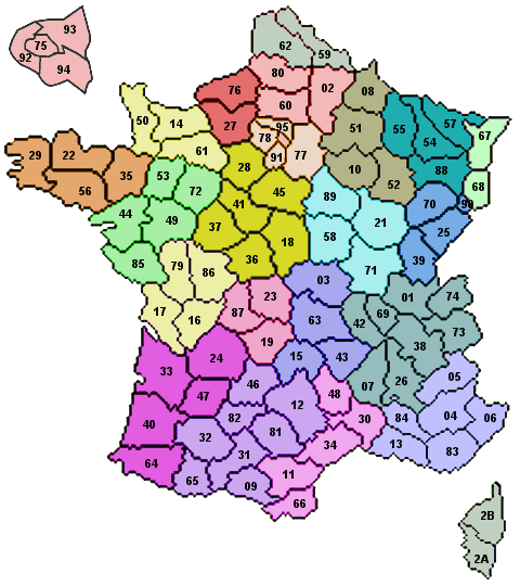 Infos sur : carte avec nom et numero departements de ...