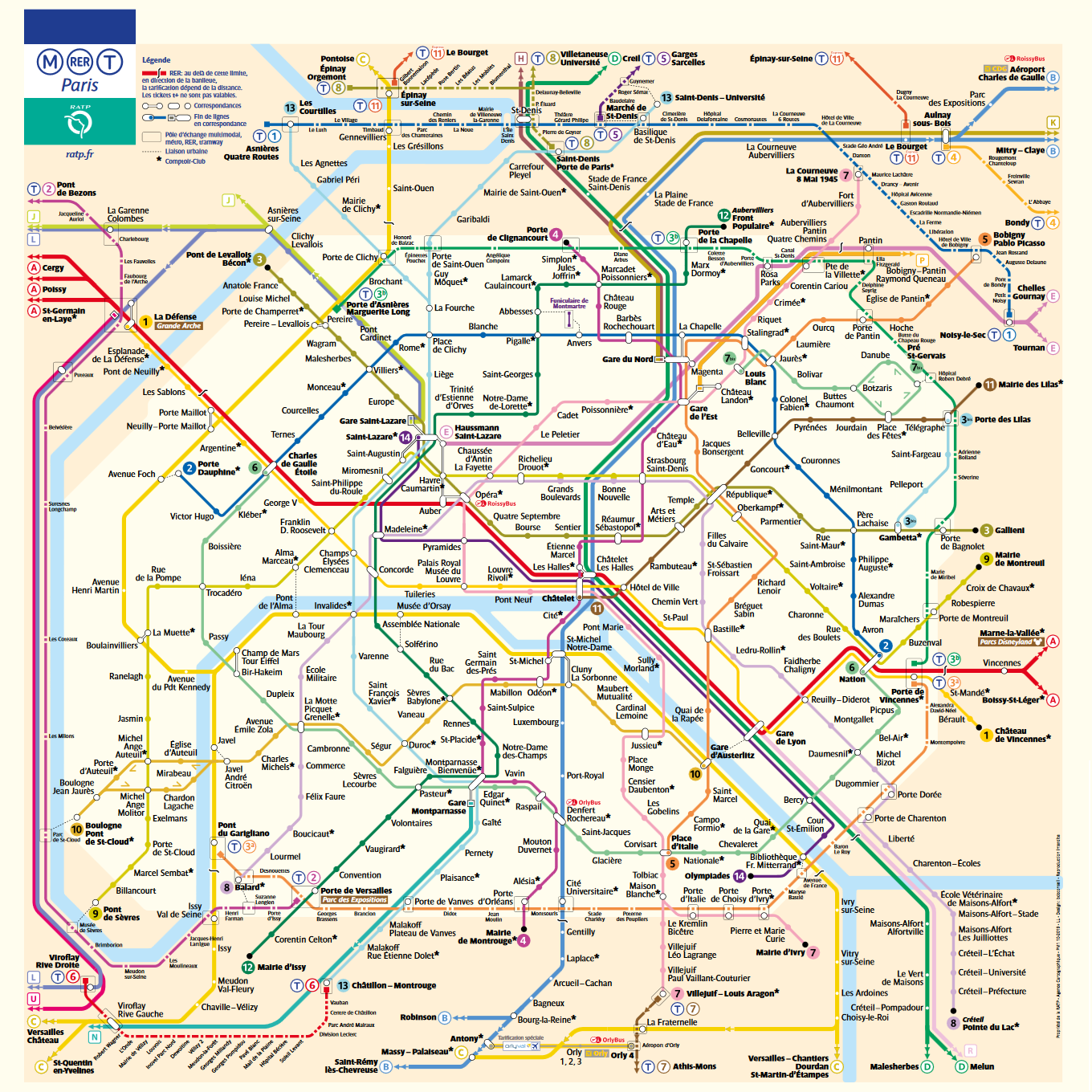 LIBERTY'S Antiques - Map of the Metro in Paris - Plan du Metro de Paris